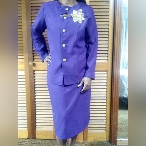 Purple and gold skirt set